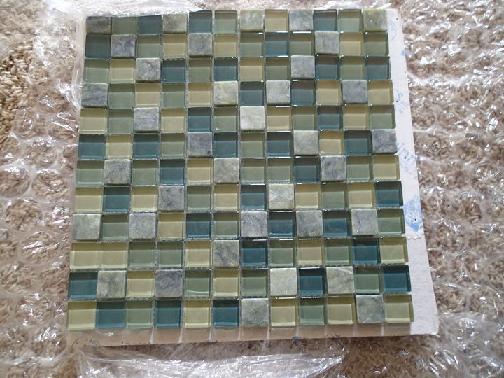 frame a mirror with moulding and tiles, bathroom ideas, chalk paint, diy, tiling, wall decor