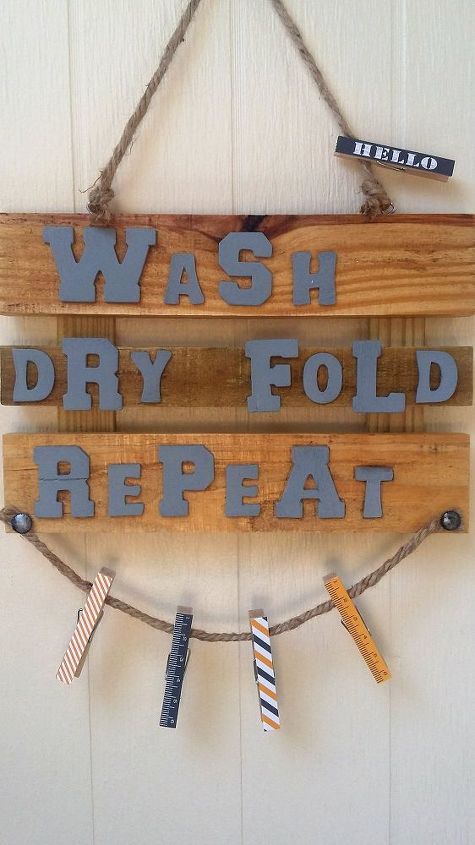 cartel de madera para la lavandera