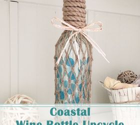 coastal wine bottle upcycle, crafts, how to