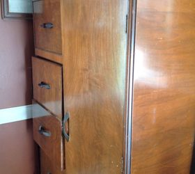 q any suggestions on repurposing and or painting this armoire , painted furniture, painting wood furniture, 6 very deep drawers