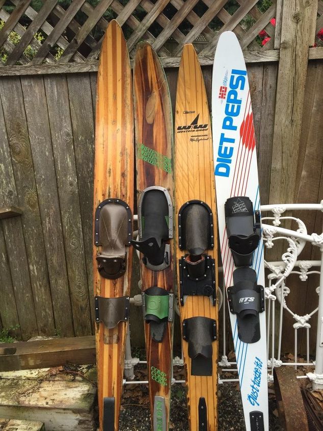 found om the side of the road vintage waterskis, repurposing upcycling, storage ideas