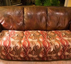 11 ways to make your beat up couch look brand new, Make an easy seat cover using a curtain rod