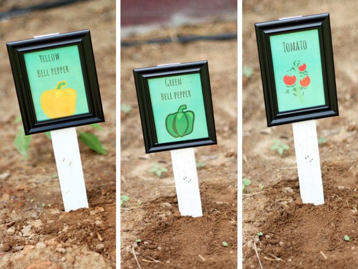 s 12 adorable plant markers from your junk drawer, gardening, repurposing upcycling, Find those mini photo frames you meant to use