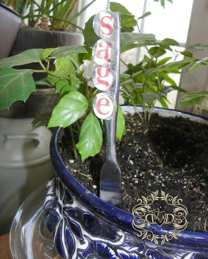 s 12 adorable plant markers from your junk drawer, gardening, repurposing upcycling, Scour your drawer for a few glass gems