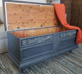 bondo and wood filler saved this vintage chest , chalk paint, painted furniture, Who doesn t need extra storage