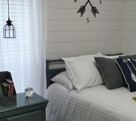 boys bedroom remodel with plank wall, bedroom ideas, diy, painting, wall decor