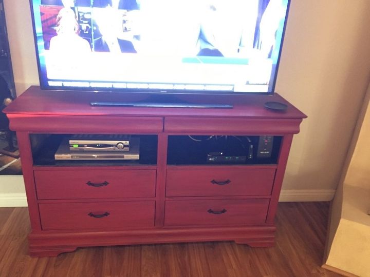 a dresser turned tv stand, chalk paint, diy, painted furniture, repurposing upcycling
