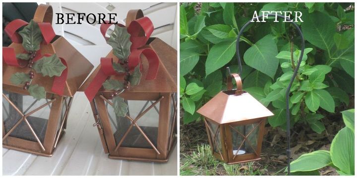 repurposed copper lanterns outdoor decor on a budget, crafts, outdoor living, repurposing upcycling