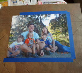 family portrait on foe chevron print wood april 30dayflip, crafts, decoupage, diy, wall decor, woodworking projects