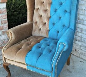 how to paint crushed velvet fabric on your furniture, painted furniture, reupholster