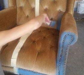 how to paint crushed velvet fabric on your furniture, painted furniture, reupholster