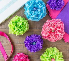 tissue paper flower bouquet canvas, crafts, how to, wall decor