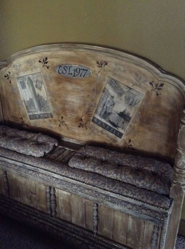 headboard find at the goodwill into a functional piece of furniture, diy, painted furniture, repurposing upcycling