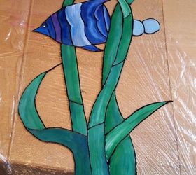 faux stained glass with unicorn spit and old picture frame, crafts, how to, repurposing upcycling, wall decor, Look it s dry