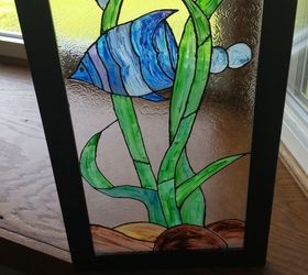 faux stained glass with unicorn spit and old picture frame, crafts, how to, repurposing upcycling, wall decor, Oh so pretty