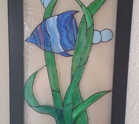 faux stained glass with unicorn spit and old picture frame, crafts, how to, repurposing upcycling, wall decor, And finished product