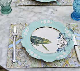 easy map table mats, crafts, decoupage, dining room ideas