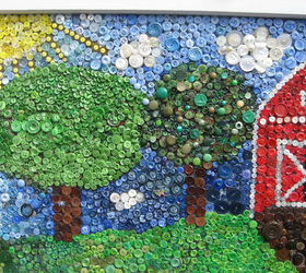 another button project huge scale , crafts, Panel 1 Barn and Orchard