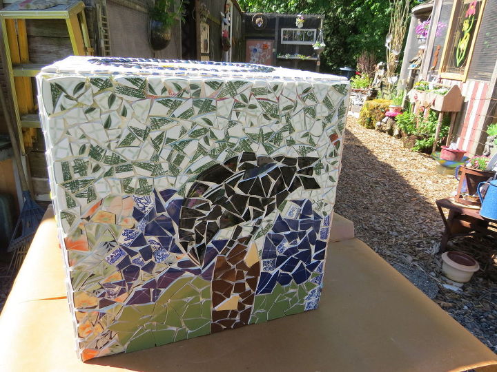 minha caixa de pensamento de jardim de reciclagem pssaros e rvores