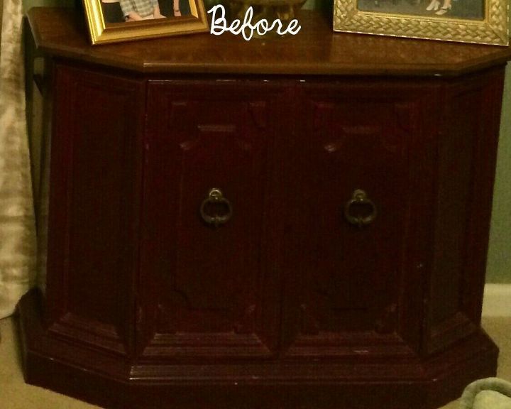 console cabinet goes from drab to fab in one evening , chalk paint, painted furniture