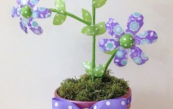 Recycle/Upcycle Water Bottle Ribbon Flowers