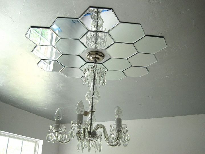 30 creative ceiling ideas that will transform any room, Accentuate a lighting fixture with mirrors