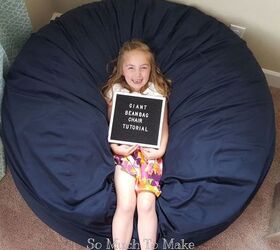 giant bean bag chair tutorial, diy, how to, painted furniture, reupholster