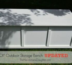 outdoor storage bench take two , outdoor furniture, painted furniture, storage ideas, woodworking projects