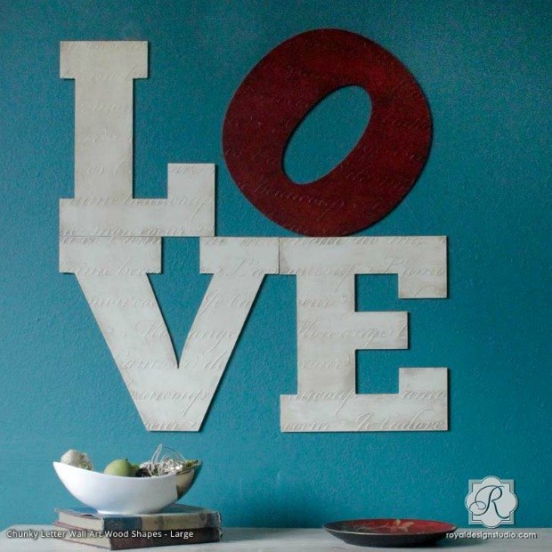 say it with craft stencils letter wall art ideas, bedroom ideas, crafts, wall decor