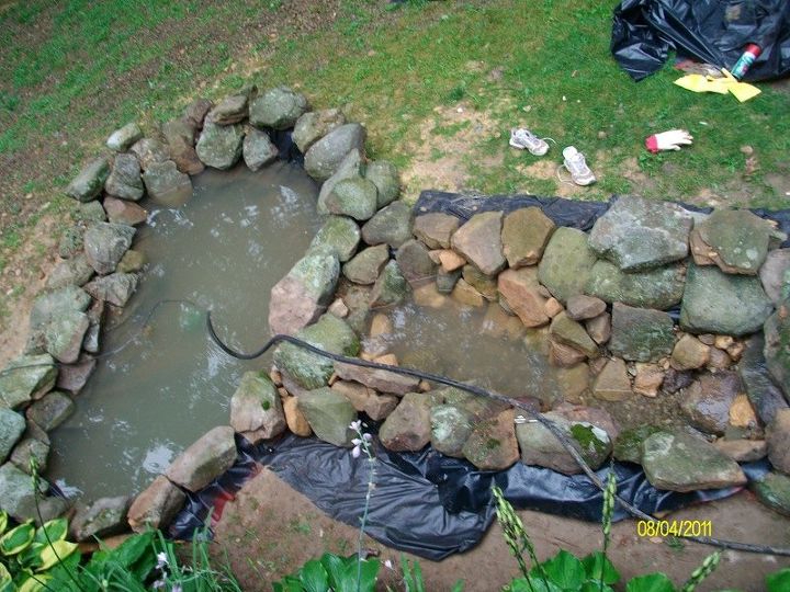 our backyard oasis pond waterfall , diy, landscape, outdoor living, ponds water features