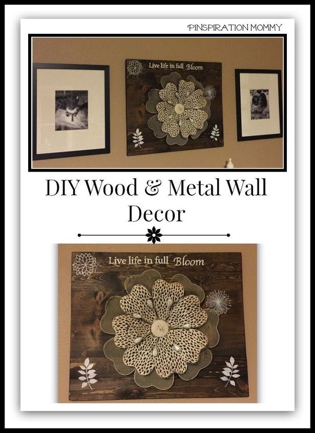 decorao de parede de madeira e metal