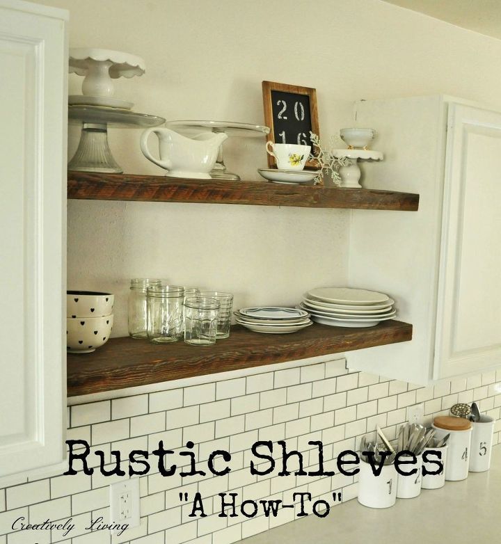 rustic open shelving for free my how to , kitchen design, rustic furniture, shelving ideas