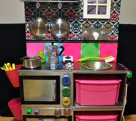 upcycled play kitchen, diy, kitchen backsplash, painted furniture, repurposing upcycling