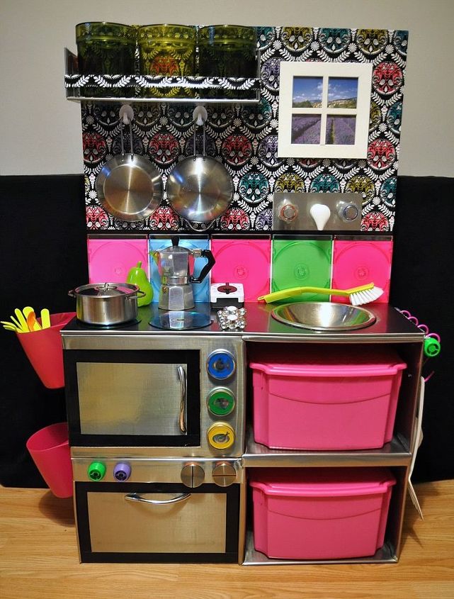 upcycled play kitchen, diy, kitchen backsplash, painted furniture, repurposing upcycling