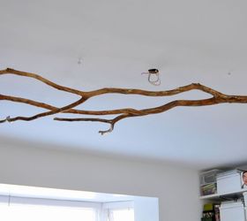 diy tree branch chandelier, lighting, repurposing upcycling