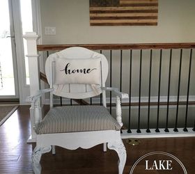 chair makeover with a home pillow, dining room ideas, painted furniture, reupholster