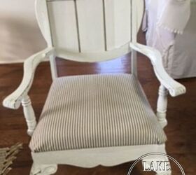 chair makeover with a home pillow, dining room ideas, painted furniture, reupholster