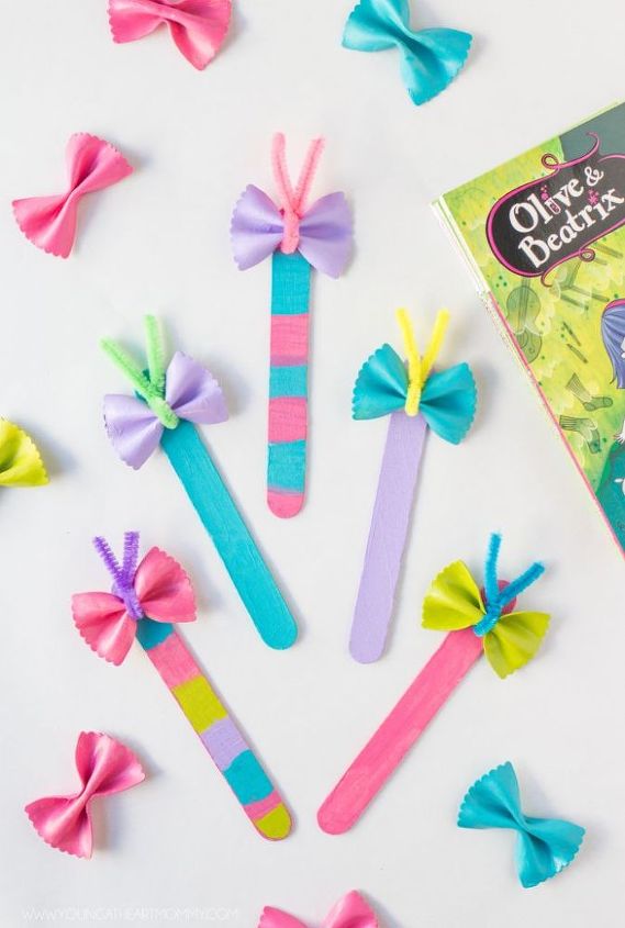 bow tie noodle butterfly bookmarks, crafts, how to