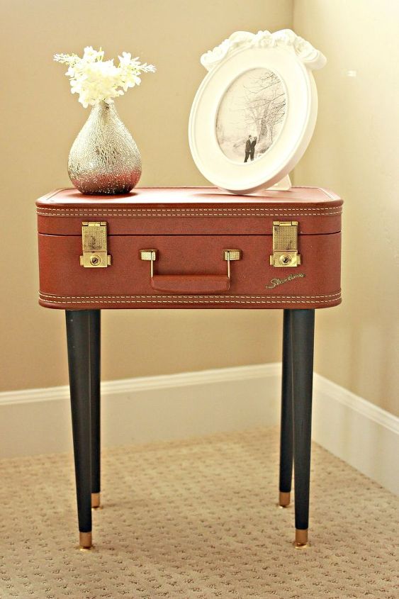diy vintage suitcase table