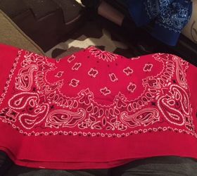 She saw this door idea & went out the same day to get bandanas