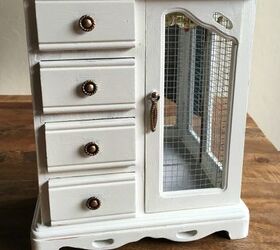 painted jewelry cabinet thrift store makeover, chalk paint, painted furniture