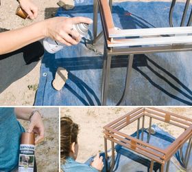 diy metallic ombre side table, living room ideas, painted furniture