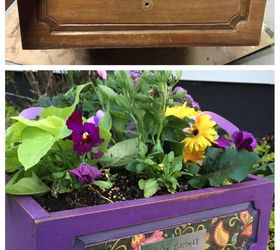 old drawer becomes a planter in 1 hour, chalk paint, container gardening, gardening, painted furniture, repurposing upcycling, Before and After