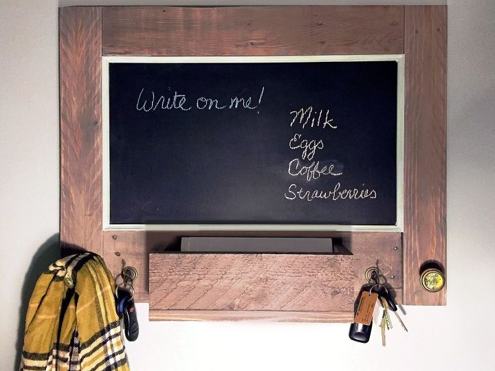 rustic diy command center, chalkboard paint, organizing, pallet, rustic furniture