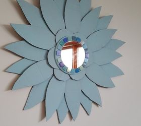 s 15 brilliant ways to reuse your empty cardboard boxes, home decor, repurposing upcycling, Craft a Huge Floral Mirror