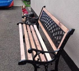 tired old bench, outdoor furniture, painted furniture, Ta Dah