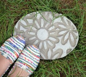 diy embossed stepping stones, concrete masonry, gardening, outdoor living