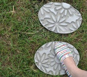 diy embossed stepping stones, concrete masonry, gardening, outdoor living