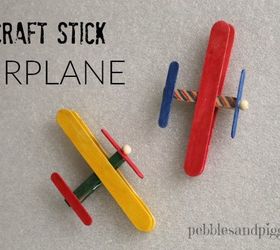 craft stick airplane, crafts, how to