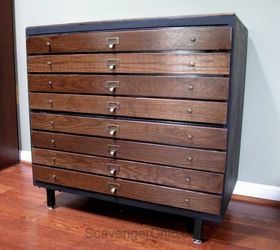 old metal file cabinet gets a architectural style makeover, diy, how to, painted furniture, woodworking projects
